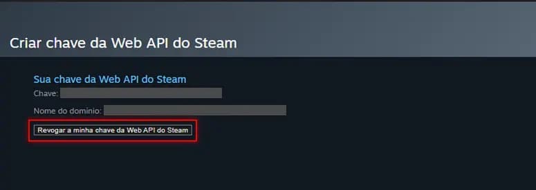 Menu do perfil Steam