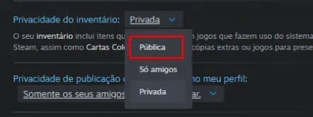 Configurações de privacidade